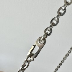 VTG Signed GUY VIDAL Modernist Brutalist Plated Pewter Cross Pendant/Necklace
