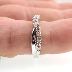 14k Solid White Gold 1/3ct Natural Round Diamond Band Size 6.5