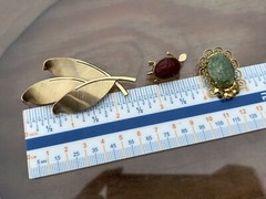 UNIQUE Vintage Gold Filled Brooch Lot ALL SIGNED Winard, WRE, JMS Feather TURTLE