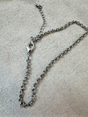 1990s y2k Pearl glass bead textured metal Modernist Necklace Layered long Unique