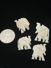 Vintage Southwest Carved Elephant Fetish Jewelry Making Bead Lot