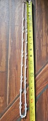 Monet Pink Faux Pearl 5.7mm & Translucent 9.7mm Bead Necklace 36″ Signed Vtg