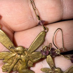 Kingston NY Necklace Nymph Fairy With Wings Plus One Earrings 20” Free Earring