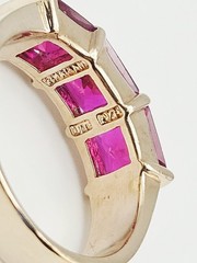 UTC Sterling Silver Vermeil 3.00ct Princess Pink Sapphire Eternity Ring Size 8