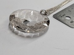 Kenneth Cole Vintage Round Faceted Crystal Pendant Necklace 36″