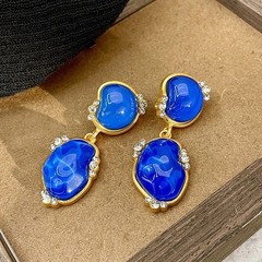 Vintage Royal Blue Earrings – Elegant Court Style Accessories
