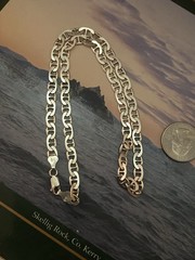 Sterling Silver Italy Anchor Mariner Chain 18″ Necklace – 21g