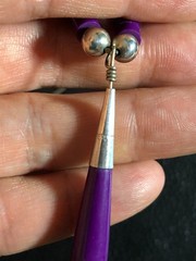 Vintage Native American Purple Sugilite Necklace Liquid Silver Navajo 925 6110