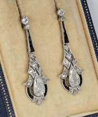 Vintage Art Deco Style Lab Created Diamond Drop Dangle 14K White Gold FN Earring