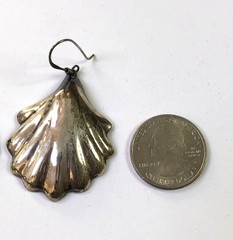 Vintage TAXCO TE-05 Sterling Silver Mexico Large 2.25″ Seashell Dangle Earrings