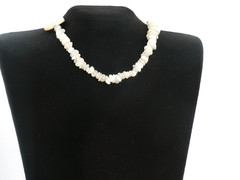 Vintage Natural Shell Necklace White Heishi Beads Boho Beach Style Jewelry 12 In