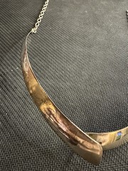 Vintage Sterling Silver 925 Layered 2 Piece Collar Necklace, 15.5in Long