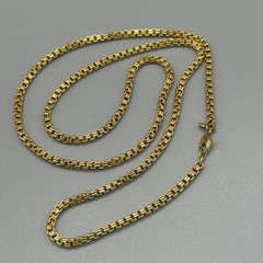 Monet Gold Tone 26.5″ Box Chain Link Necklace City Urban SIGNED