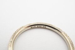 Vintage 18k White Gold Etched Ring Size 6.75
