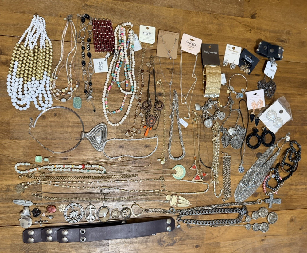 Vintage Modern Costume 69 Pieces Jewelry Lot Name Brand Necklace Earrings