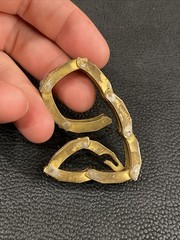 Machine Age Brass Architectural Modernist Geometric Links Panel Bracelet 7-3/8”