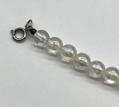 Cute Vintage Lucite Bubble Necklace Iridescent Pastel Pink & Blue