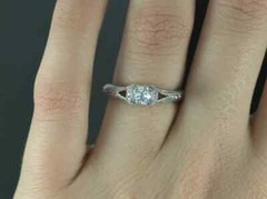 2Ct Art Deco Style Lab Created Diamond Engagement Wedding 14K White Gold FN Ring
