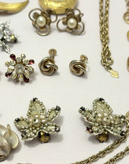 VTG Jewelry Lot MCM Fashion Mixed Brooch Necklace Earrings 1960’s 1970’s 1950’s