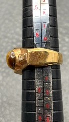 VTG 18K HGE Gold Plated Tiger Eye Men’s Women’s Ring Vintage Statement Size 7