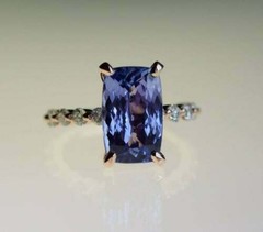 Art Deco 3.80 Ct Natural Sapphire Vintage Wedding Ring 14K Yellow Gold Finish