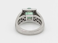 Designer $8000 3.50ct AAA+++ Colombian Emerald Diamond Platinum HALO Ring 10g