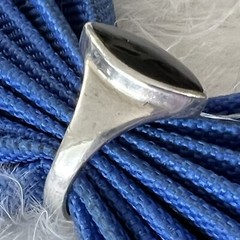 ONYX 0.925 Sterling Silver VINTAGE 5/8″ MEN’S BAND UNISEX RING size 8.50