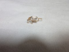 14K SOLID YELLOW GOLD CZ STONE EARRINGS LEVERBACK DANGLE #12