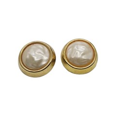 Sarah Coventry Faux Pearl Clip on Earring Gold Tone Couture Vintage Round 1 in