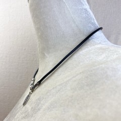 Primal Silver Co. Bali Sterling 925 Black Leather Cord Choker Necklace 2008