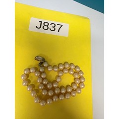Vintage Faux Pearl Choker Necklace Cream Graduated Beads Gold Tone Clasp 15 In