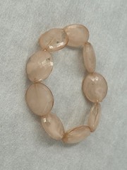 Clear Cloudy Swirl Pink Acrylic Bead Stretch Bracelet