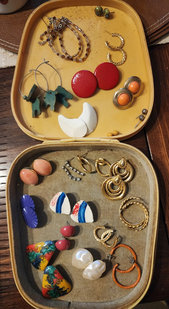 Vintage 80s 90s Colorful Earrings Lot 21 Pairs Pierced