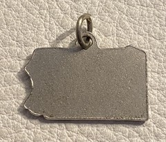 Vintage US Map Charms Retro Silver Cloisonné Enamel