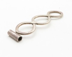 925 Sterling Silver Vintage Smooth Infinity Loop Open Slide Pendant PT9746