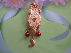 Aurora Moon Face Brooch Pin Enamel Hat Rhinestone Red Jingle Bells NEW