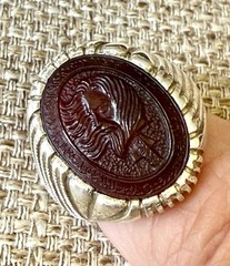 🩸 Hand-Engraved Art Silver Ring Piece-Unique Cherry-Red Masterpiece 🩸