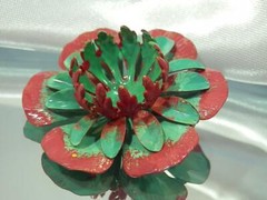 Smaller Bright Pink Lime Green Enamel 3D Eye-Catching Vintage 70’s Brooch 836my1