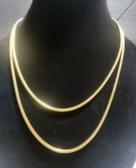 Vintage Gold Tone Snake Chain Necklace Smooth Flexible Chain