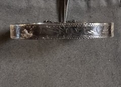 Vintage Designer Rounded Square Shape Sterling Silver Bangle Bracelet