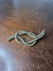Knot Rope Pin Brooch Gold Tone Vintage