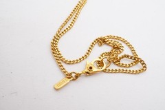 Vintage Monet Necklace Gold Tone Charm Holder 30″