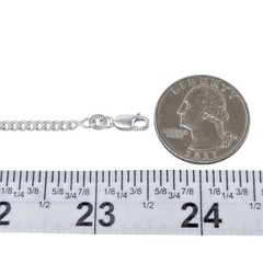 Vintage Sterling Silver 925 2.8mm Curb Chain Necklace 23.5″