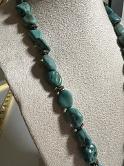 Vintage Southwestern Chunky Turquoise Nugget Necklace – 22″ Matinee, 67g