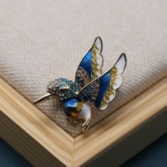 Antique Vintage Palace Style Animal Bird Brooch Multi-color Glaze Cute Birds Pin