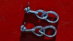 14k white gold earrings 0.45ct natural diamond 1.12″ teardrop dangle 3.54g N3777