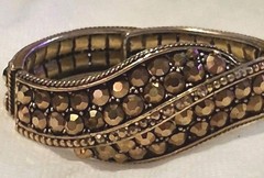 Vintage MONET Gold Collar Necklace WEISS Topaz Bracelet Smoky Rhinestone Brooch