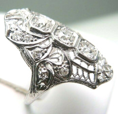 Antique Art Deco Engagement Dinner Platinum Ring Size 5.5 UK-K1/2 EGL USA