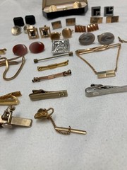 VTG Lot 35+ Pcs of Mens Cufflinks Tiebars-Pins-Clips-Swank Hickok Anson Kreisler