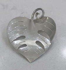 Vintage Anton Michelsen Denmark Sterling Silver Leaf Brooch Pendant MCM Signed